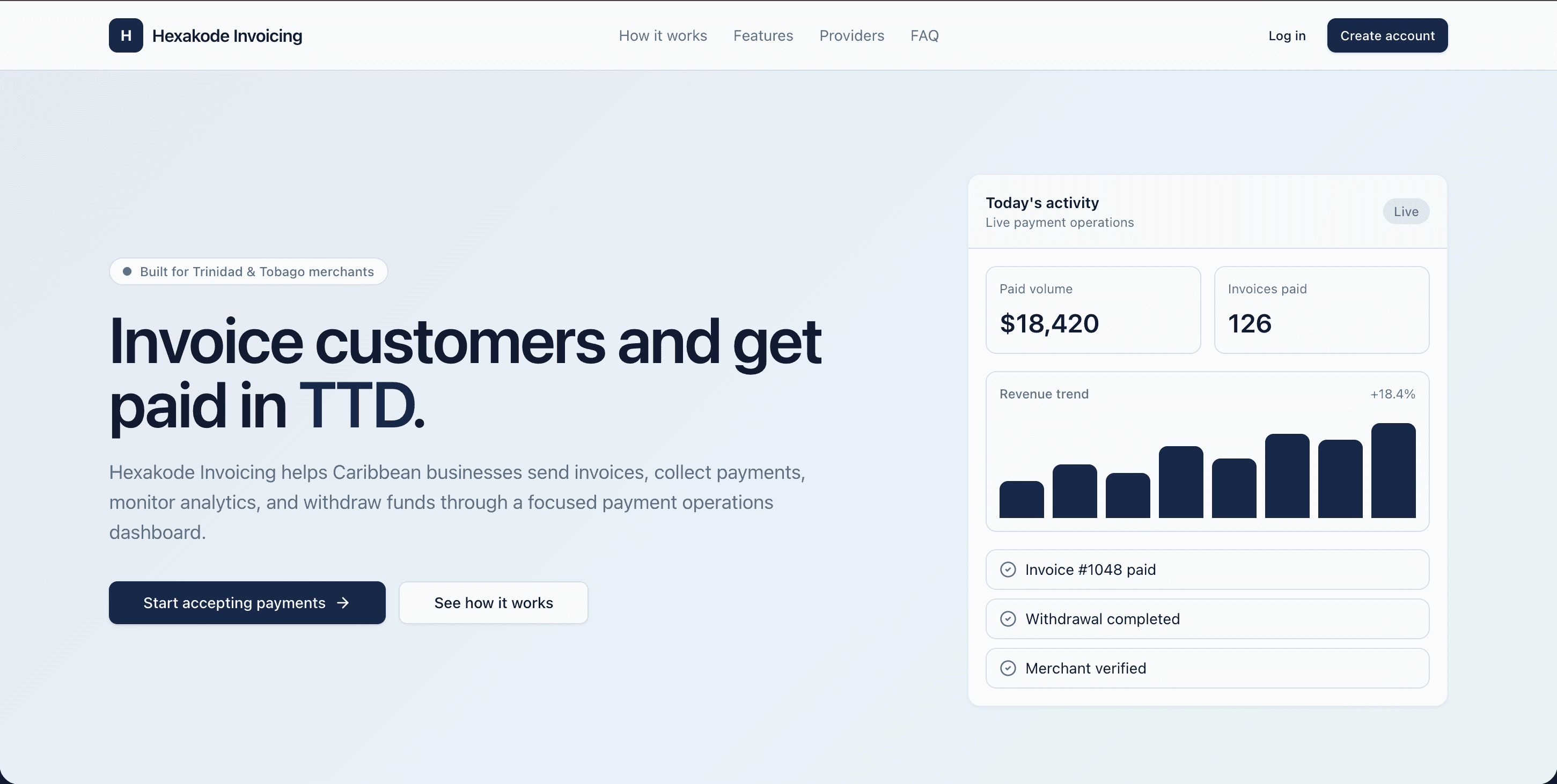 Hexakode Invoicing screenshot